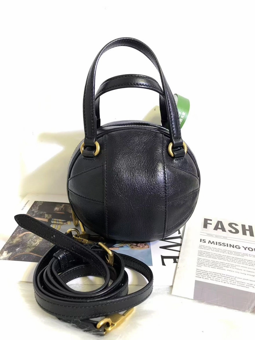 Preloved Gucci GG Marmont Black Leather Ball Crossbody Bag