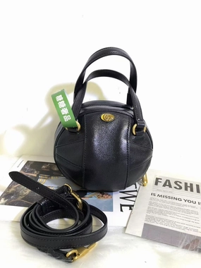 Preloved Gucci GG Marmont Black Leather Ball Crossbody Bag