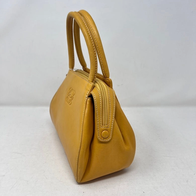 Preloved LOEWE Leather Handbag AF573 Yellow Shoulder Bag
