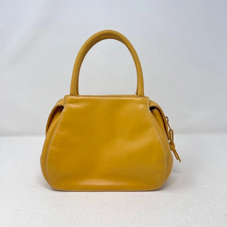 Preloved LOEWE Leather Handbag AF573 Yellow Shoulder Bag