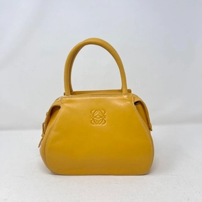 Preloved LOEWE Leather Handbag AF573 Yellow Shoulder Bag