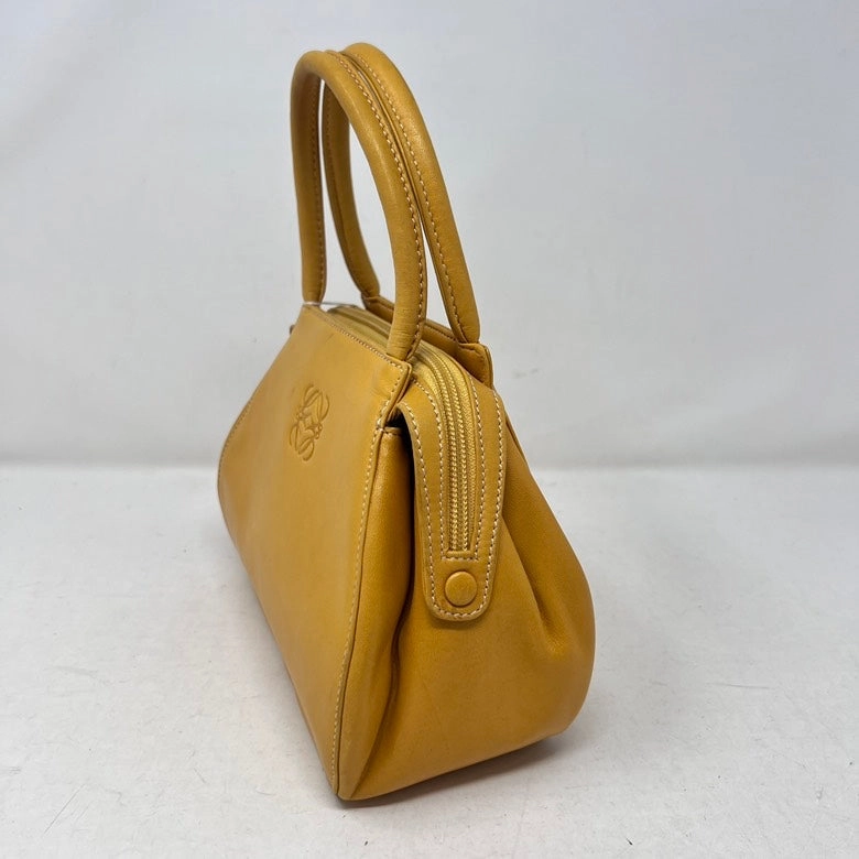 Preloved LOEWE Leather Handbag AF573 Yellow Shoulder Bag