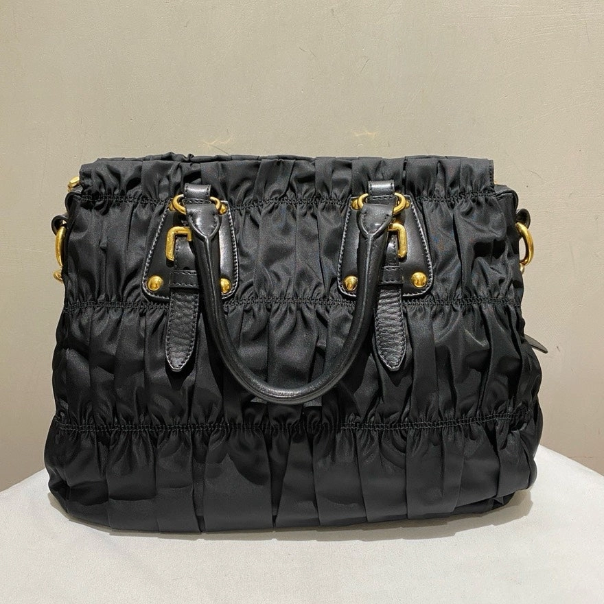 preloved Prada nylon tote and crossbody black