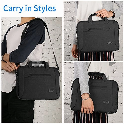 ProCase 14-15.6 Inch Laptop Bag Messenger Shoulder Bag Briefcase Sleeve Case for 15" Macbook Pro, 14 15 15.6 Inch Laptop Ultrabook Notebook MacBook Chromebook Computer -Black
