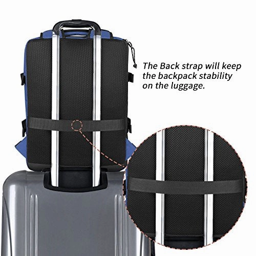 Rangeland Travel Backpack 2018 21L Carry-on Daypack Fits 15-inch Laptop Notebook and Travel Accessories, Blueberry  Meets IATA Flight Standards
