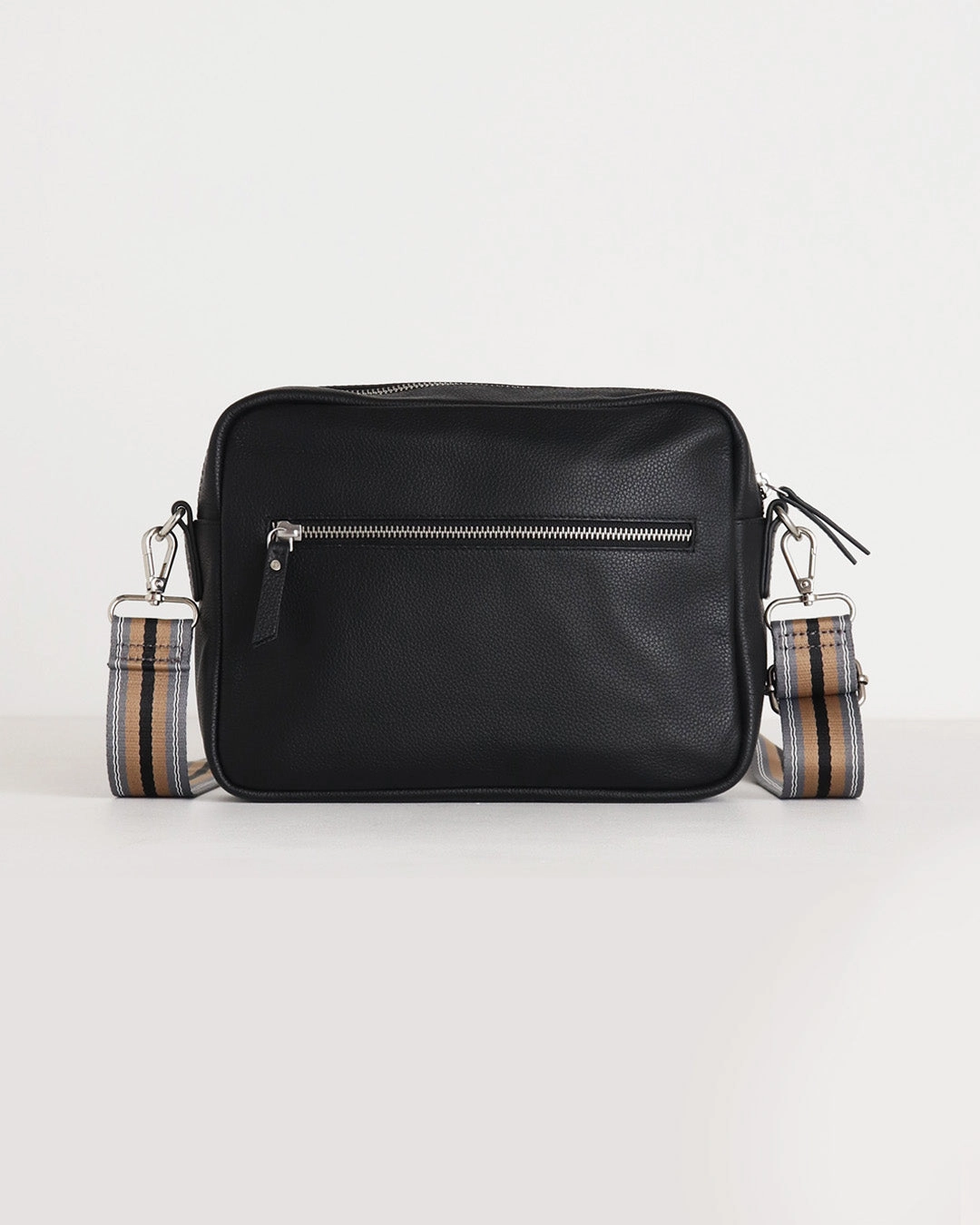 Raye Leather Maxi Crossbody Bag - Black