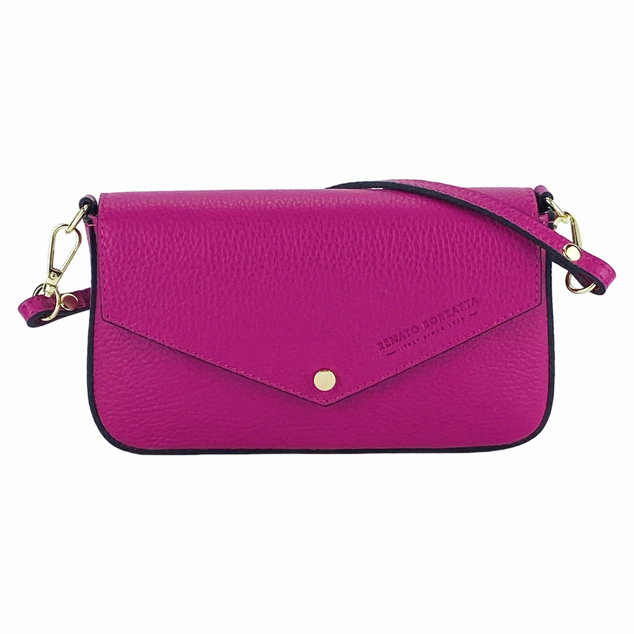 Renato Borzatta Small Chain Post Shoulder Bag Fuschia Pink