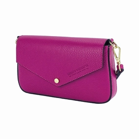 Renato Borzatta Small Chain Post Shoulder Bag Fuschia Pink