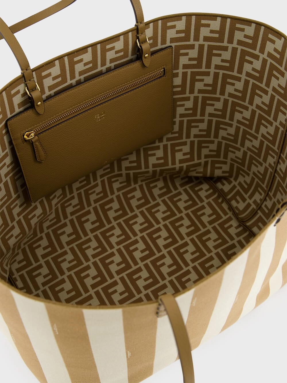 Reversible Pequin and Beige FF Large Shopper