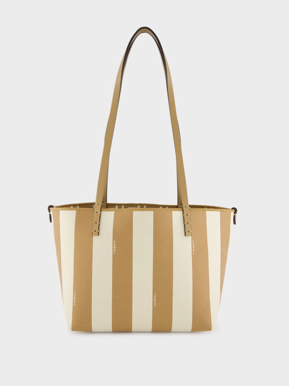 Reversible Pequin and Beige FF Small Shopper