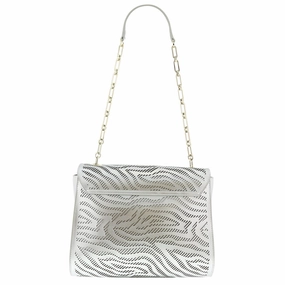 Roberto Cavalli Class Audrey Silver Medium Shoulder Bag for womens
