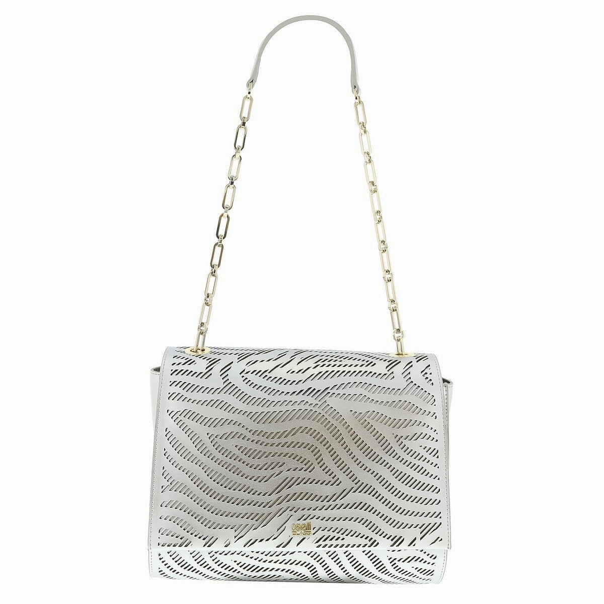 Roberto Cavalli Class Audrey Silver Medium Shoulder Bag for womens