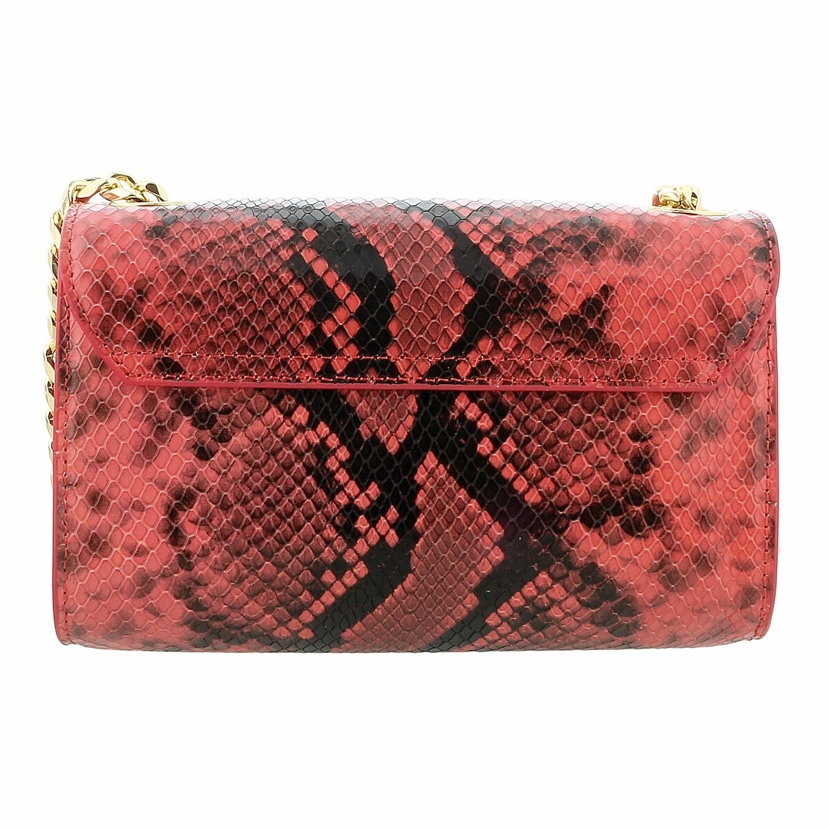 Roberto Cavalli Class Coral Snakeskin Textured Millie Deluxe Small Clutch for womens