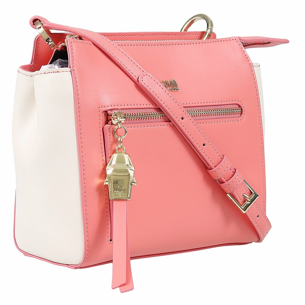 Roberto Cavalli Class GWLPD4 T35 Brigitte 00 Peach/Ivory Small Shoulder Bag for womens