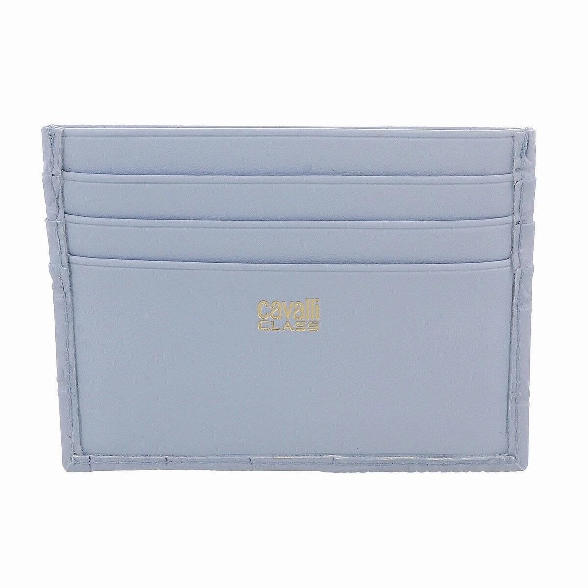 Roberto Cavalli Class Light Blue Embossed Dolly Credit Card Holder for womens