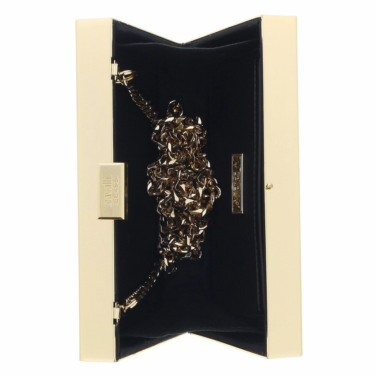 Roberto Cavalli HXLPD1 B01 Black/White Box Clutch for womens