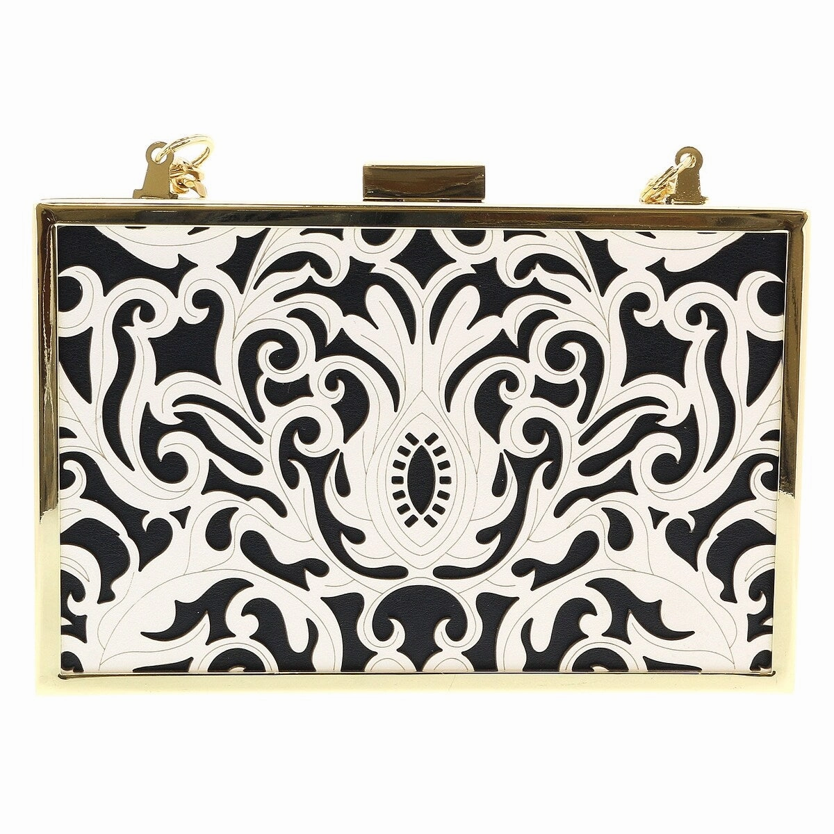 Roberto Cavalli HXLPD1 B01 Black/White Box Clutch for womens