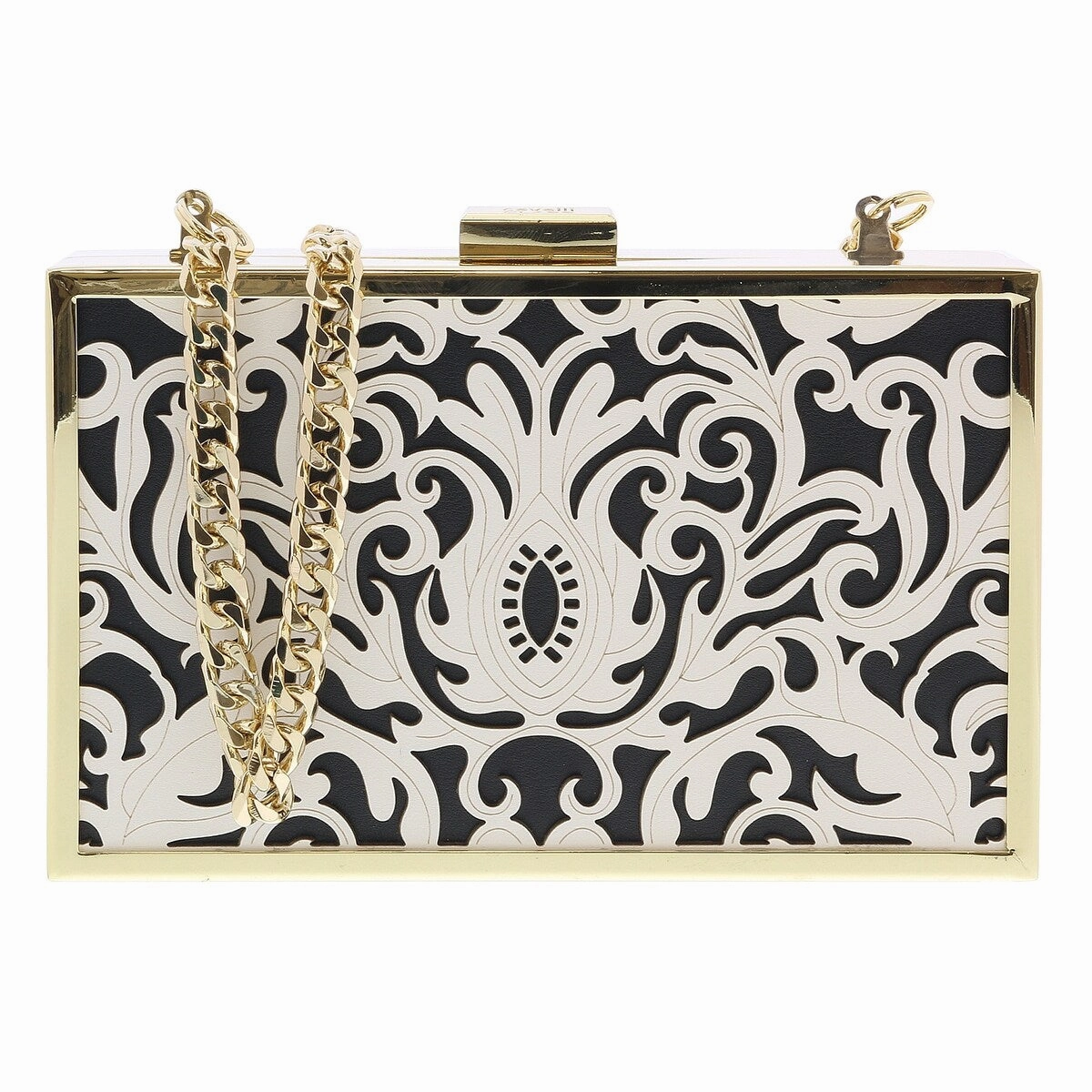 Roberto Cavalli HXLPD1 B01 Black/White Box Clutch for womens