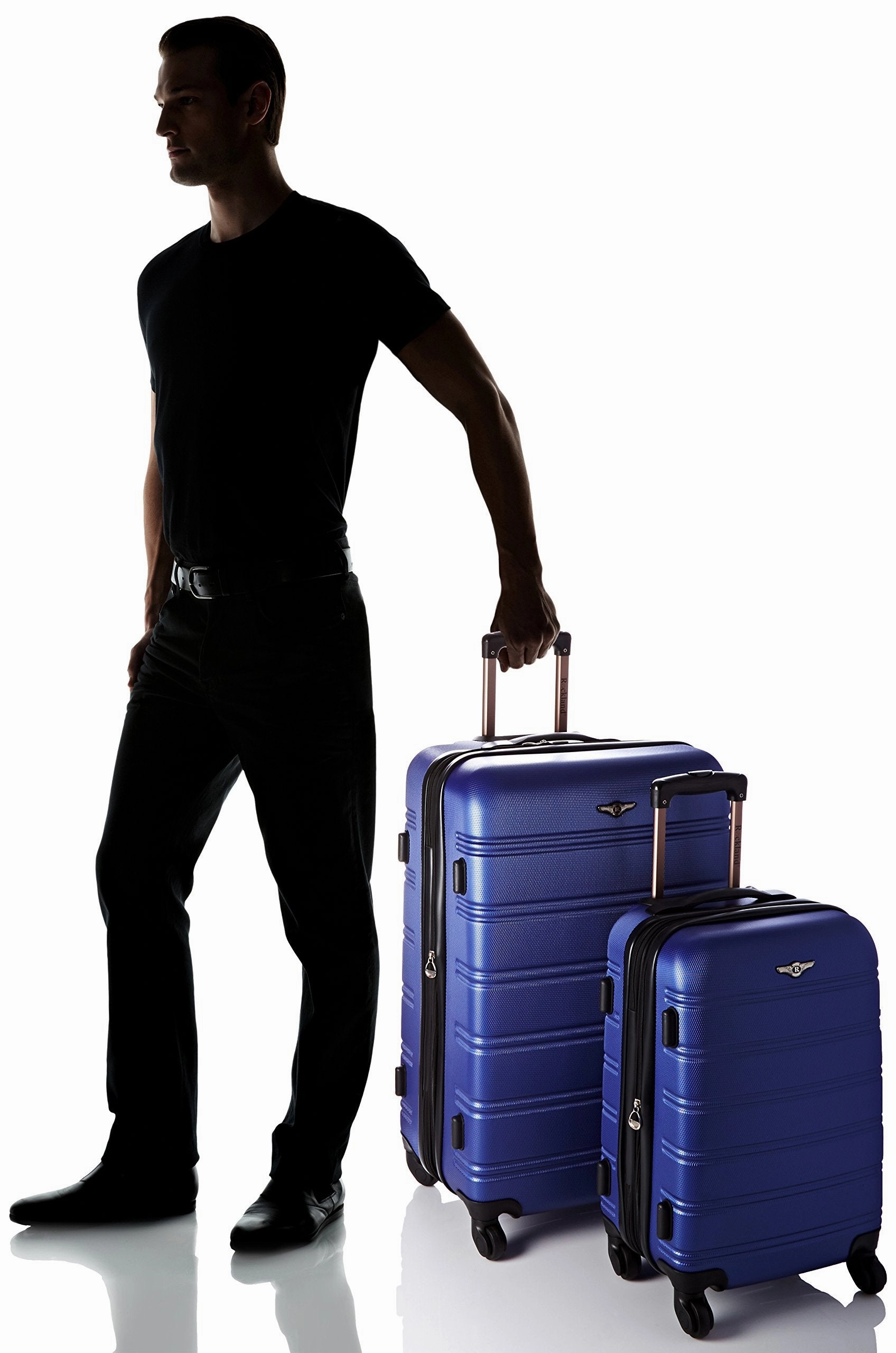 Rockland Luggage 20 Inch 28 Inch 2 Piece Expandable Spinner Set, Blue, One Size