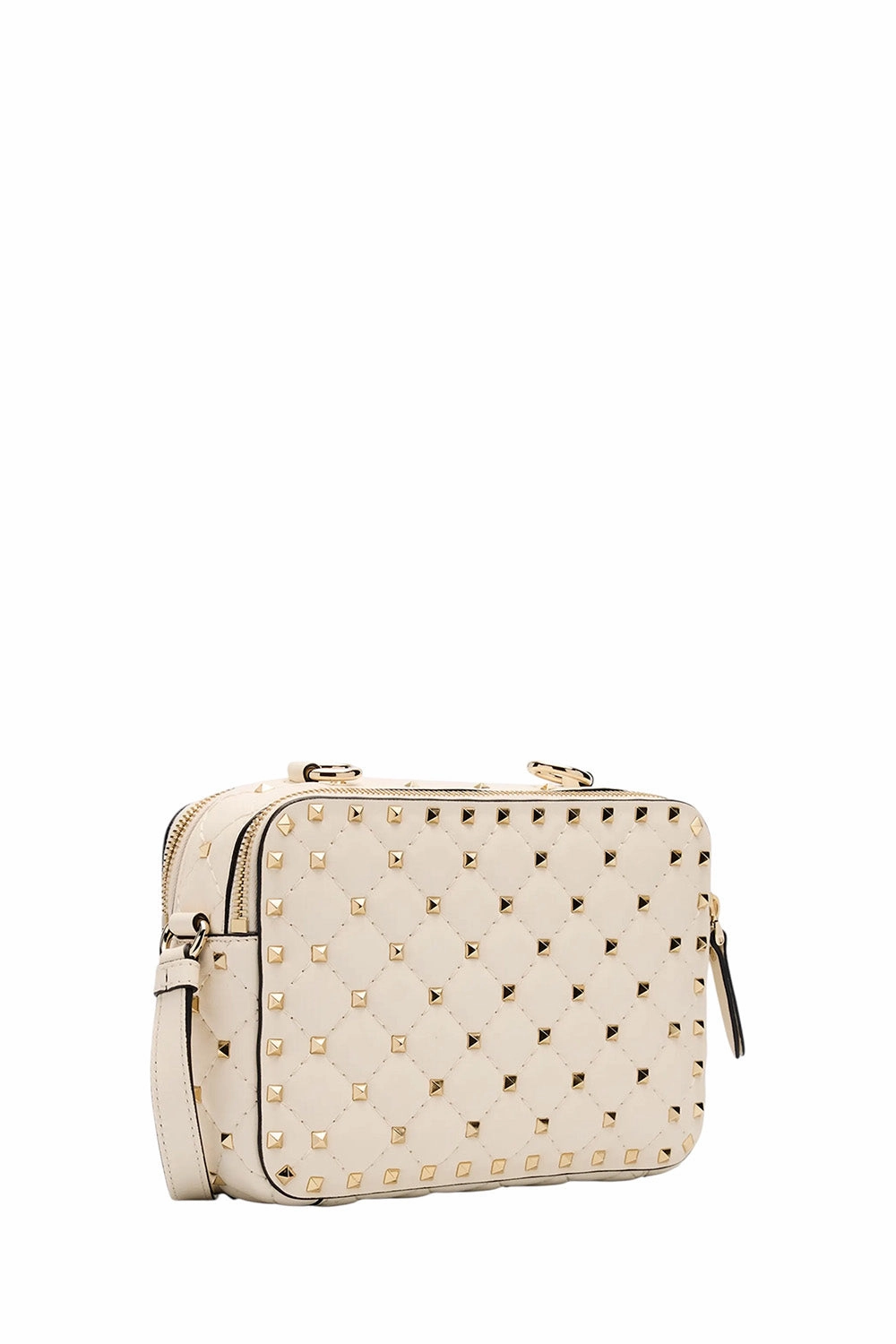 Rockstud Double Zip Leather Crossbody Bag