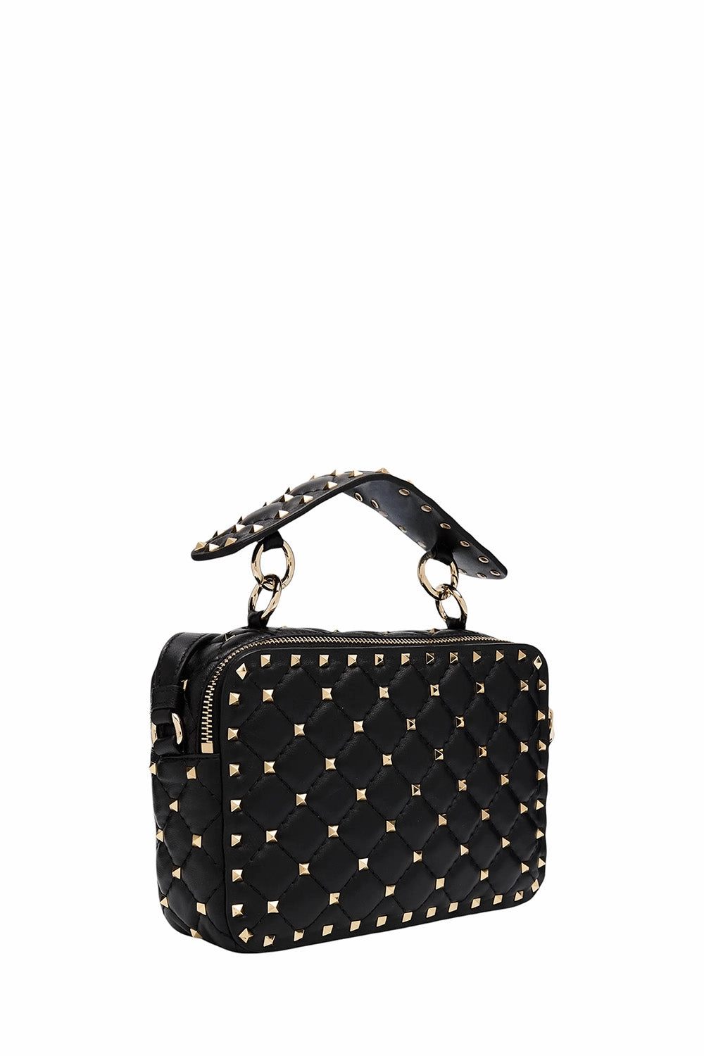 Rockstud Double Zip Leather Crossbody Bag