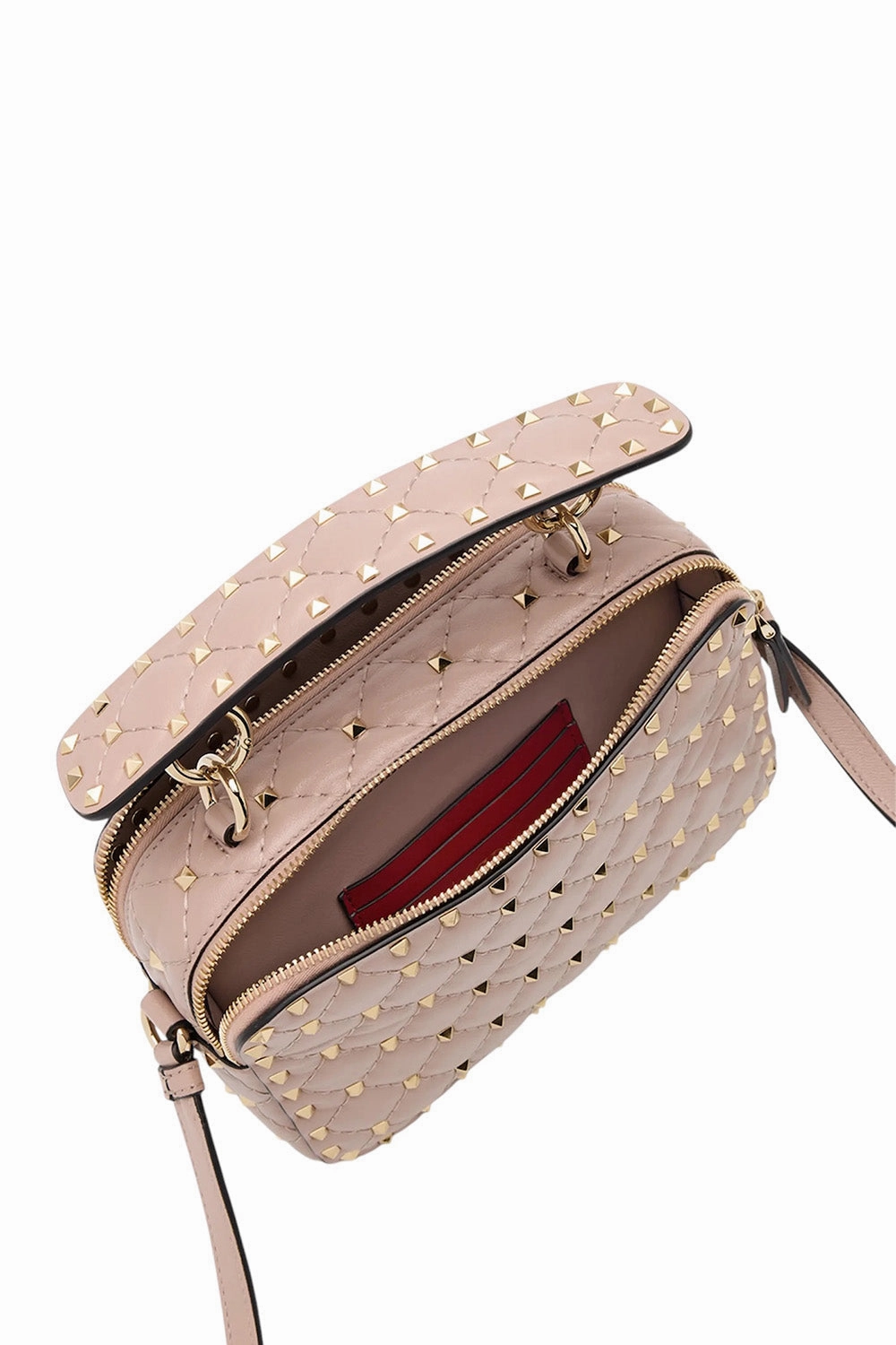 Rockstud Double Zip Leather Crossbody Bag