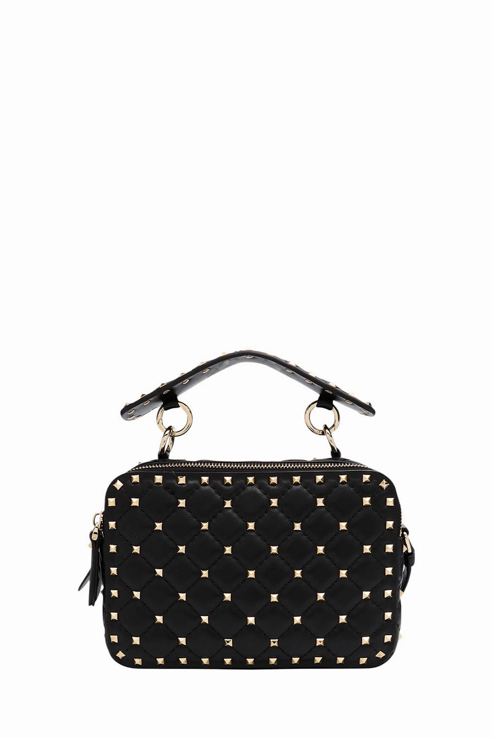 Rockstud Double Zip Leather Crossbody Bag