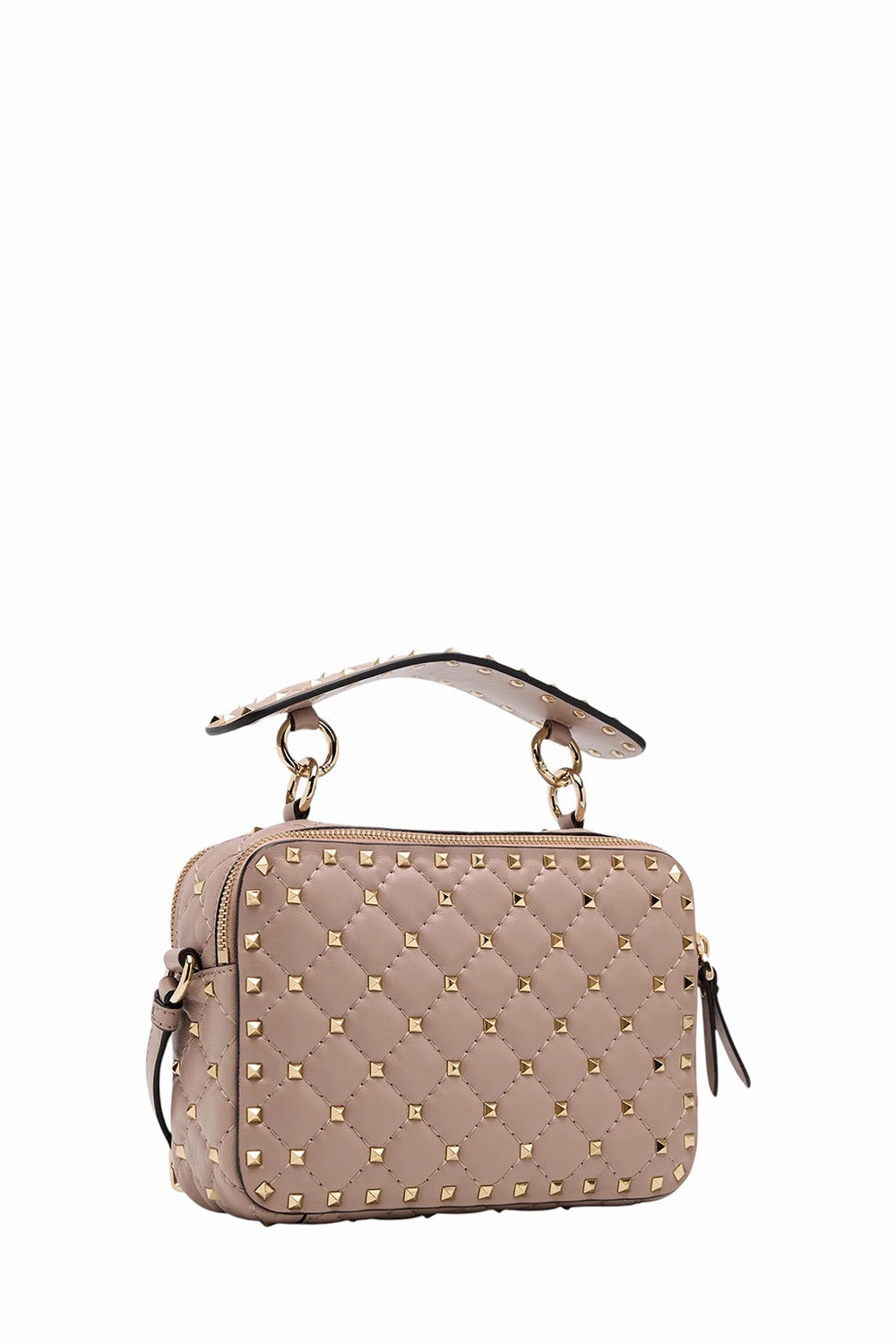Rockstud Double Zip Leather Crossbody Bag
