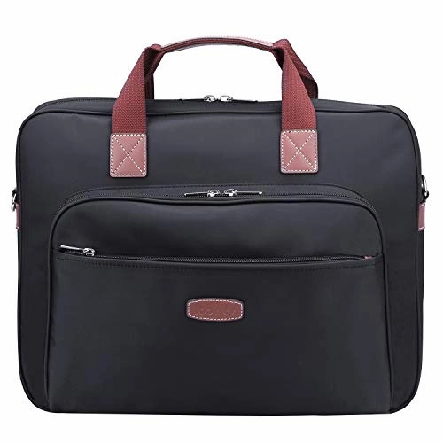 Ronts Black Nylon 14" Laptop Messenger Bag for Men Briefcase Business a4 Shoulder Work Tote Attache