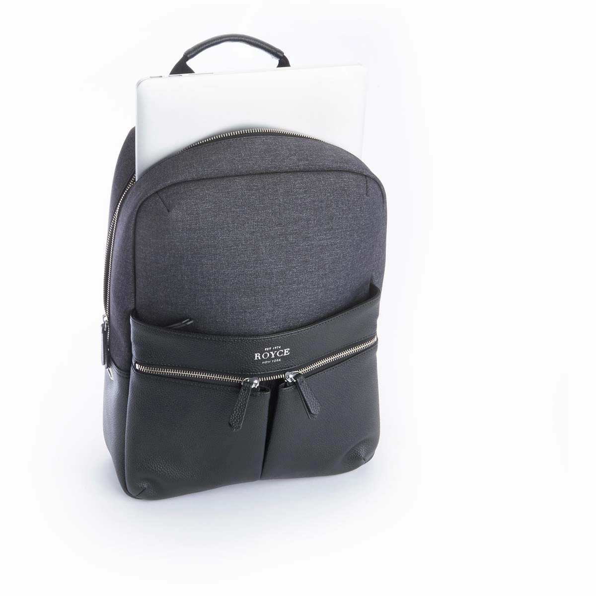 Royce Power Bank Charging Leather Laptop Backpack