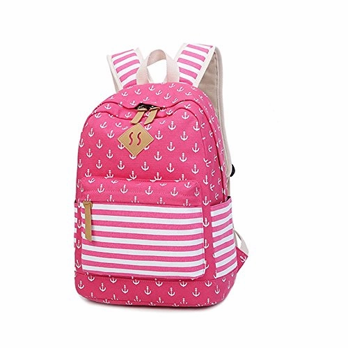 S Kaiko Navy Style Canvas Backpack Casual Daypacks School Backpack For Women And Men Laptop