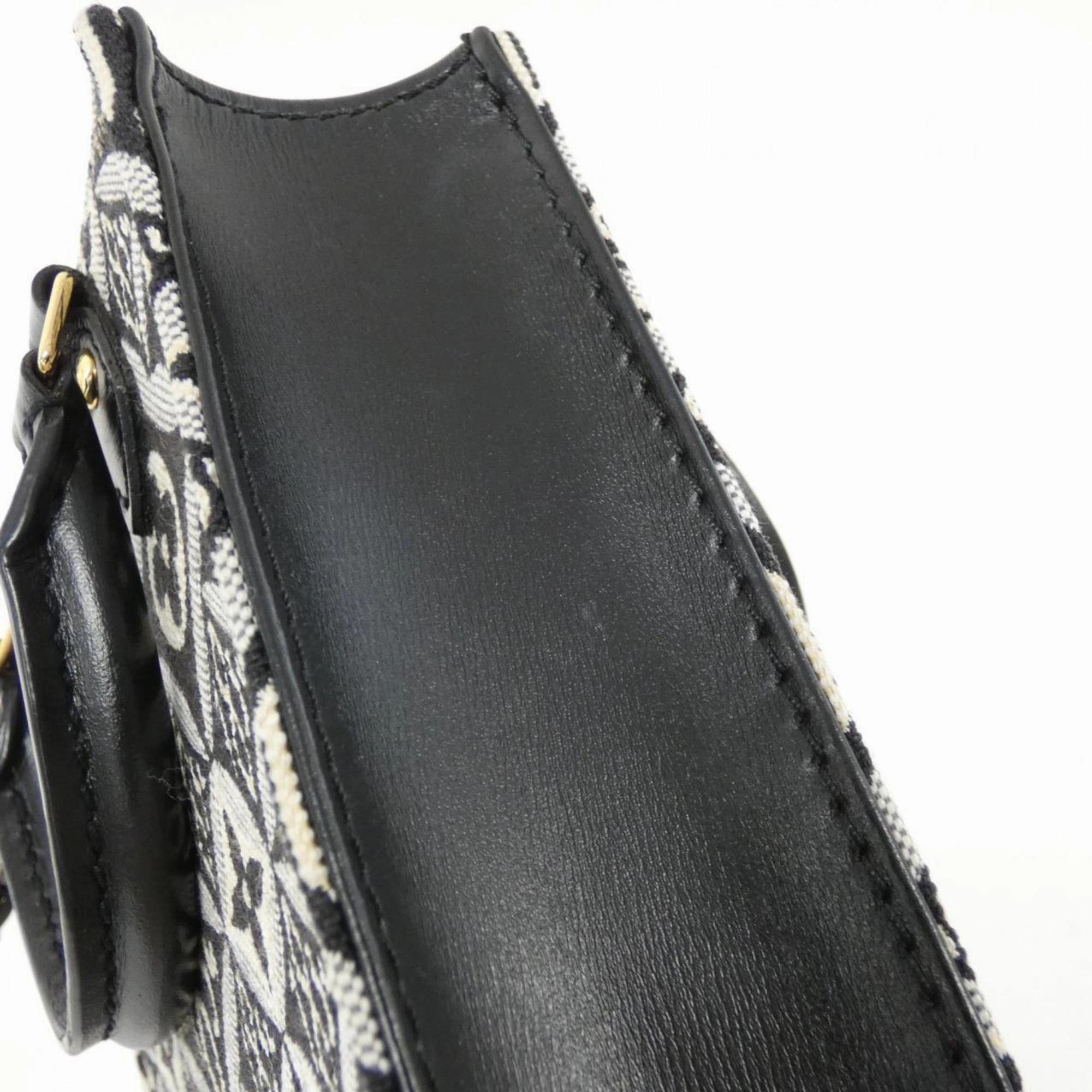 Sac Plat Canvas Shoulder Bag with Dust Bag and Strap