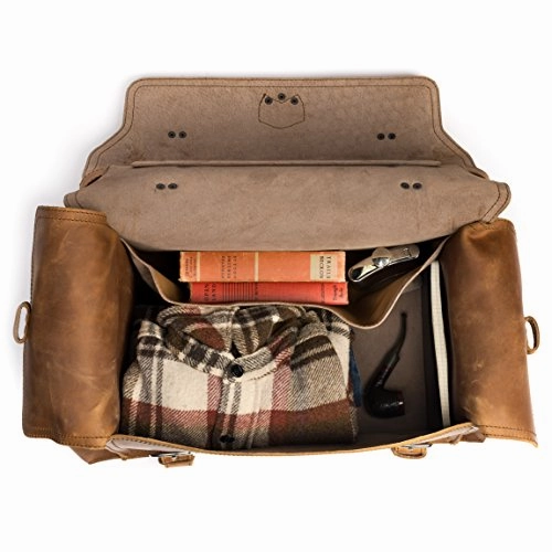 Saddleback Leather Side Pocket Duffel - Best Carry On, Travel Duffel Bag - 100 Year Warranty