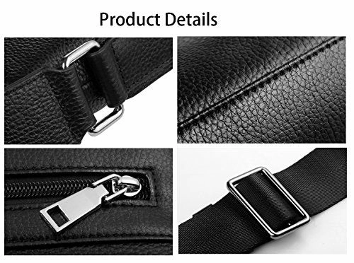 Saierlong New Mens Black Genuine Leather Briefcase Messenger Bags Business Handbags