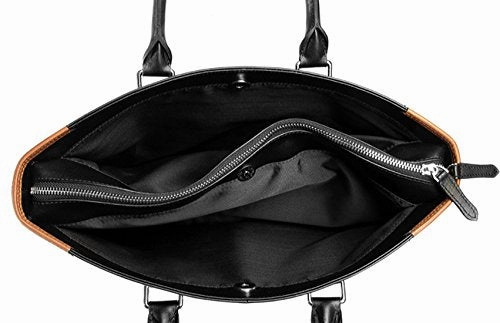 Saierlong New Mens Black Genuine Leather Briefcase Shoulder Laptop Business Bag