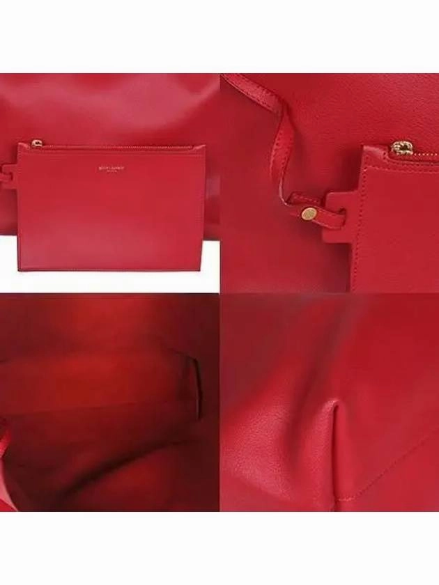 Saint Laurent 394195 Red color CALF shopper shoulder bag auxiliary pouch
