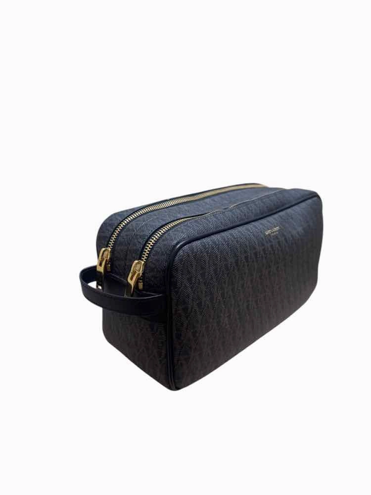 Saint Laurent black and brown Dopp Kit