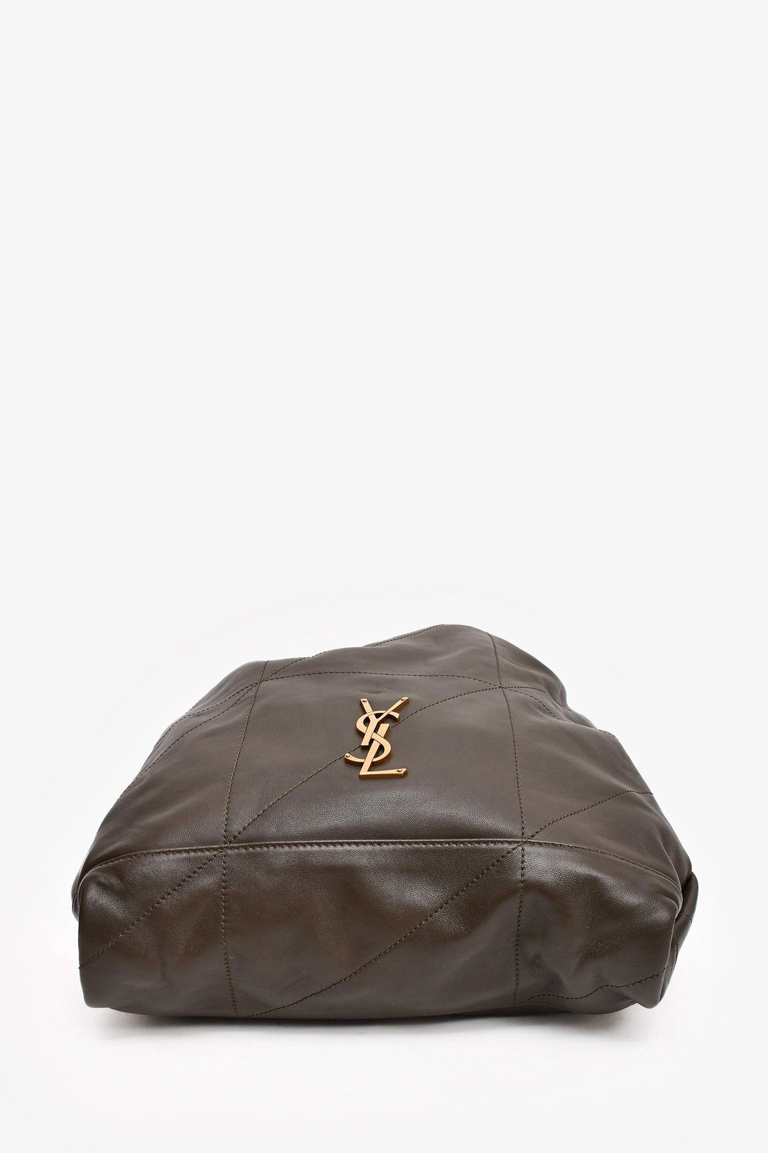 Saint Laurent Dark Green 'Light Musk' Jamie Pochon Shoulder Bag with Pouch