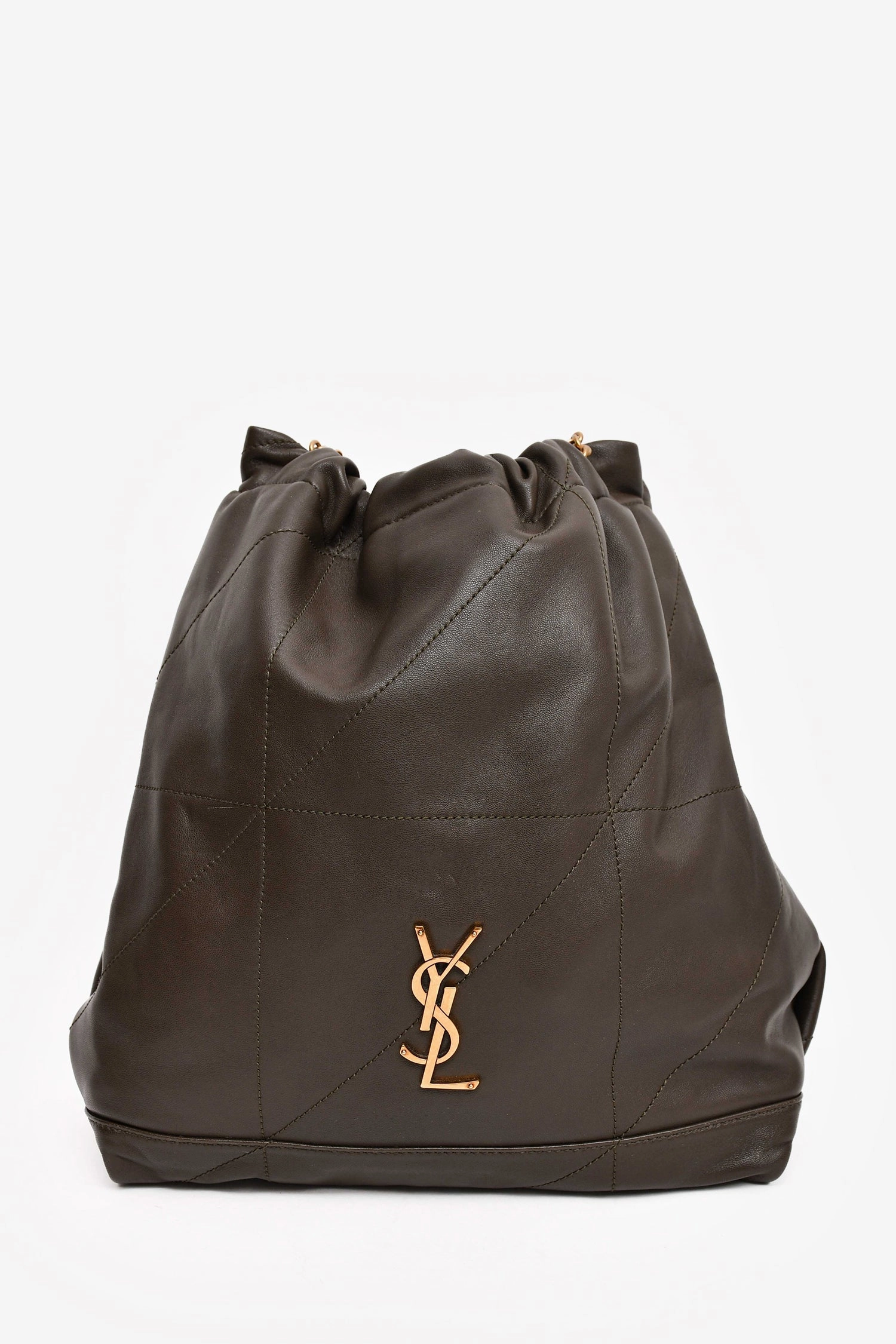 Saint Laurent Dark Green 'Light Musk' Jamie Pochon Shoulder Bag with Pouch