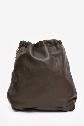 Saint Laurent Dark Green 'Light Musk' Jamie Pochon Shoulder Bag with Pouch