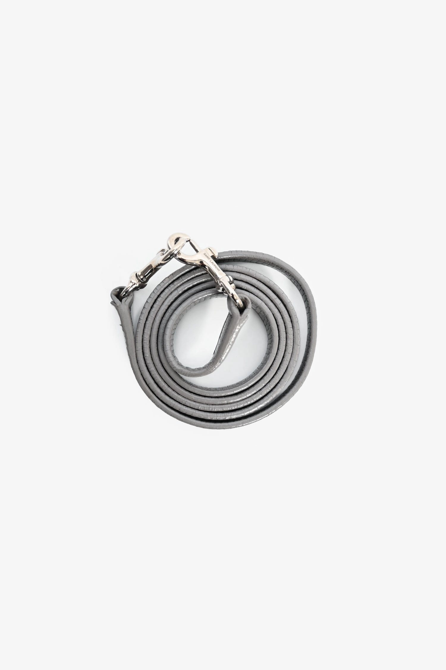 Saint Laurent Grey Croc Embossed Small Sac de Jour Top Handle with Strap