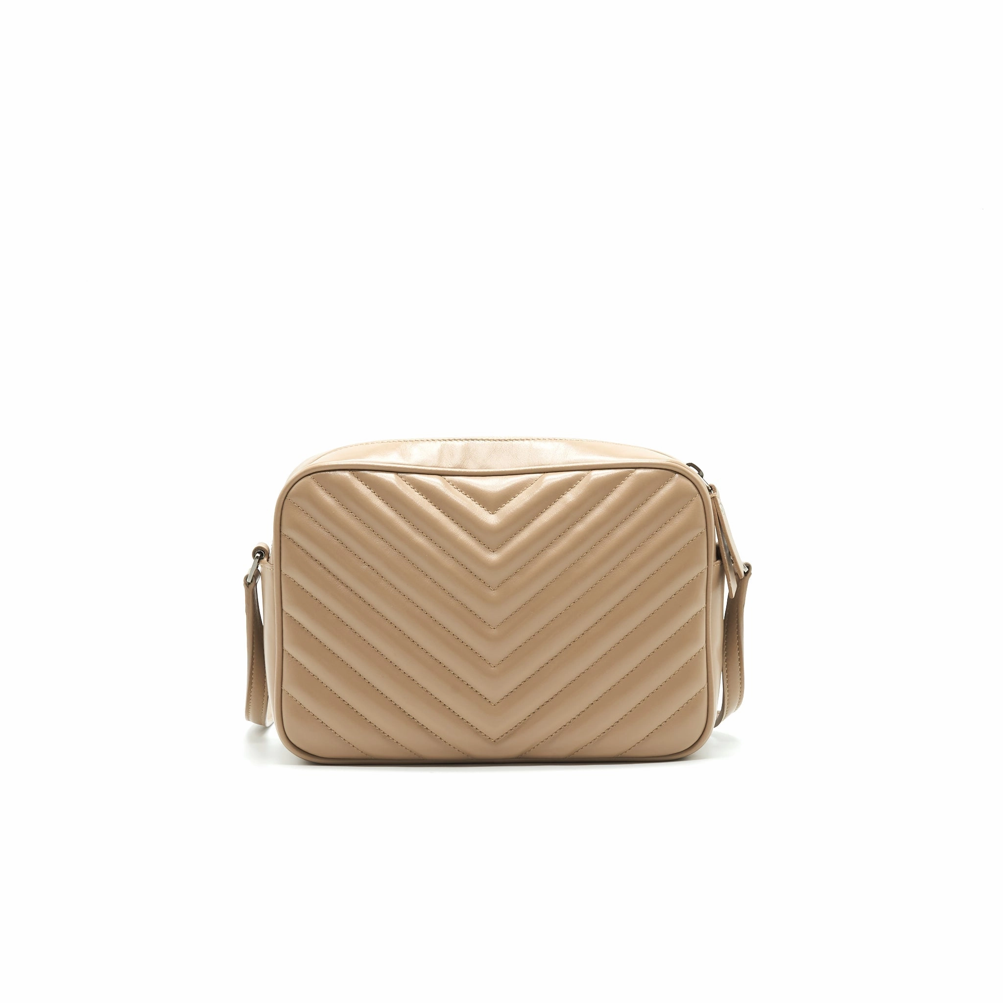SAINT LAURENT Lou Camera Leather Crossbody Bag Beige