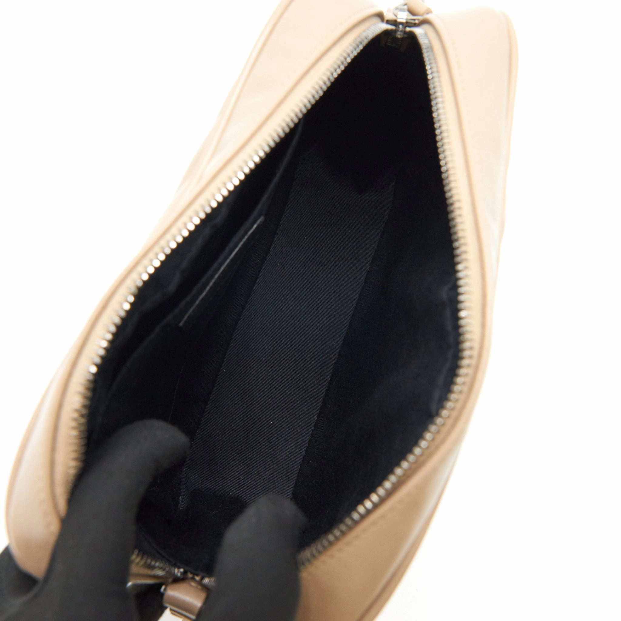 SAINT LAURENT Lou Camera Leather Crossbody Bag Beige