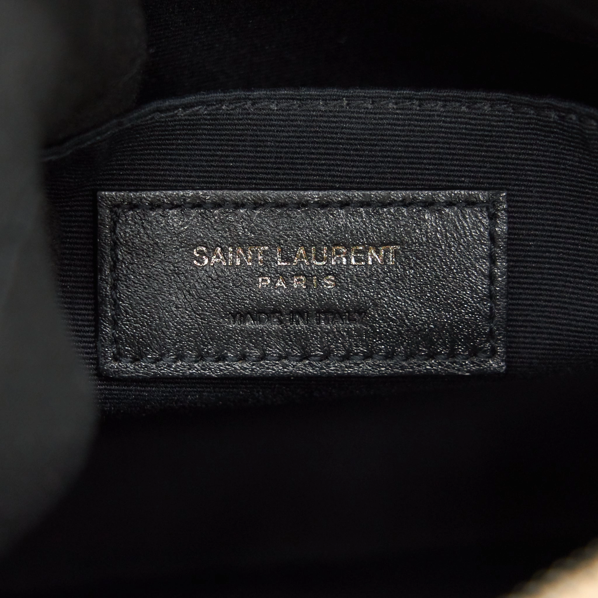 SAINT LAURENT Lou Camera Leather Crossbody Bag Beige