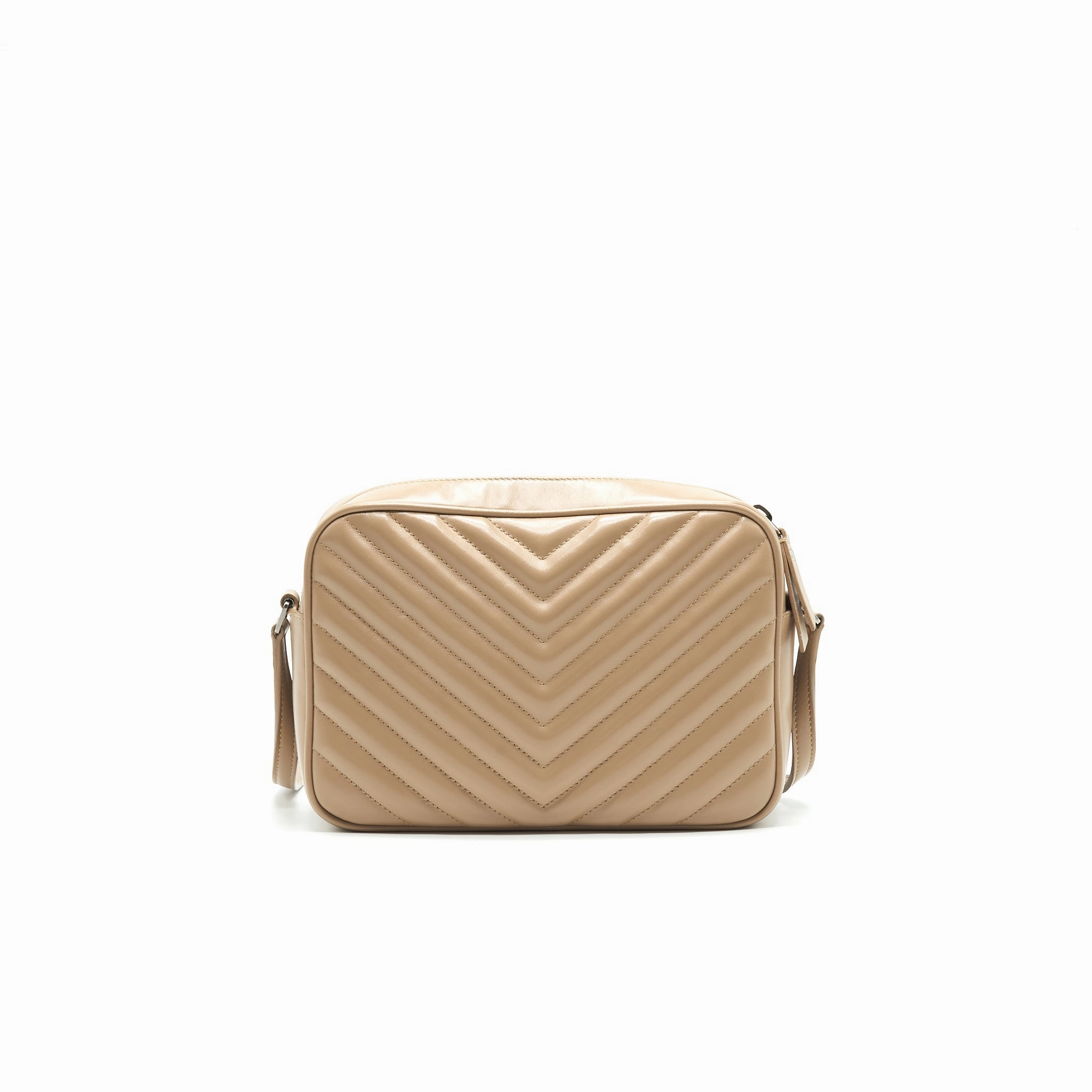 SAINT LAURENT Lou Camera Leather Crossbody Bag Beige