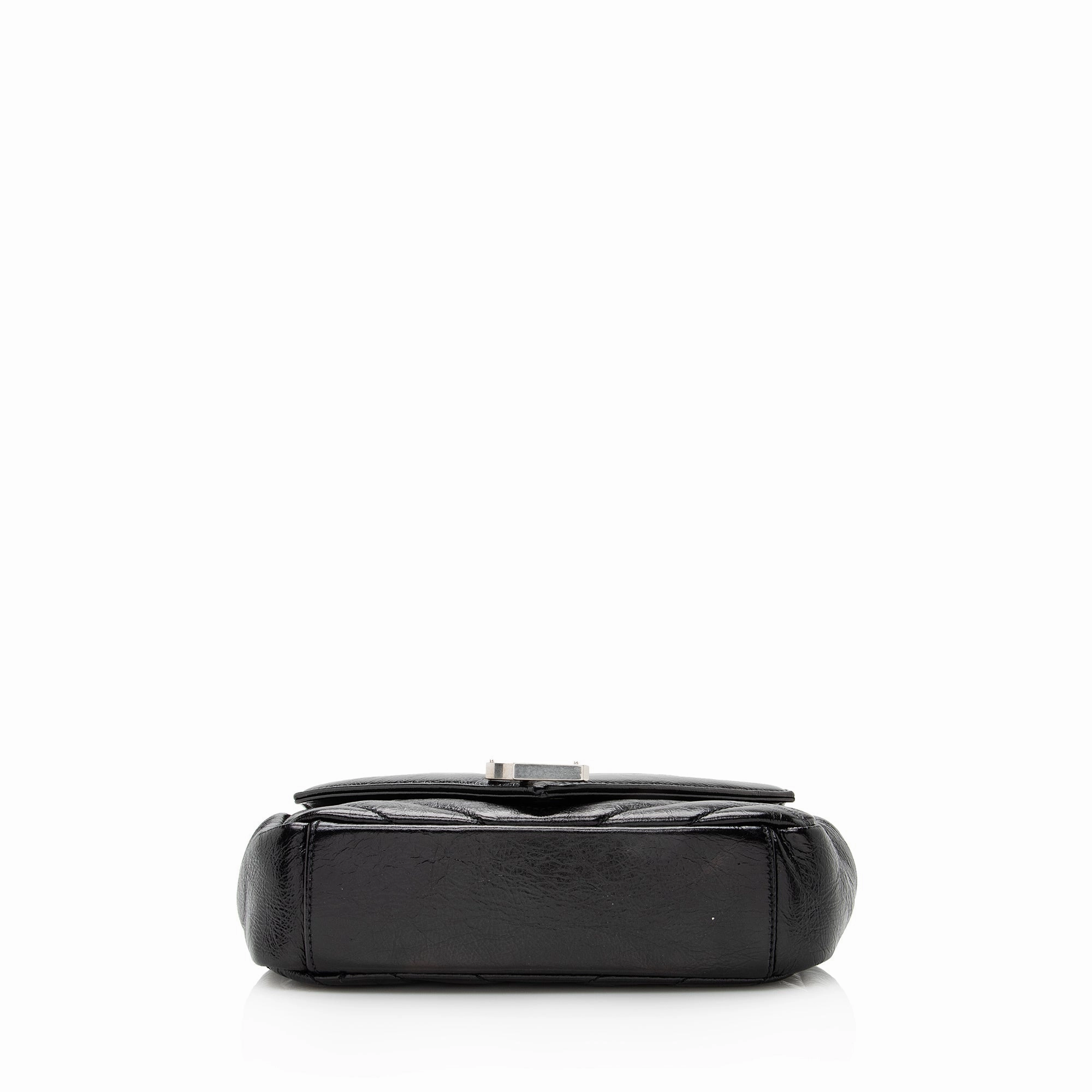 Saint Laurent Matelasse Calfskin Monogram Punk Chain Baby Crossbody Bag (SHF-22834)