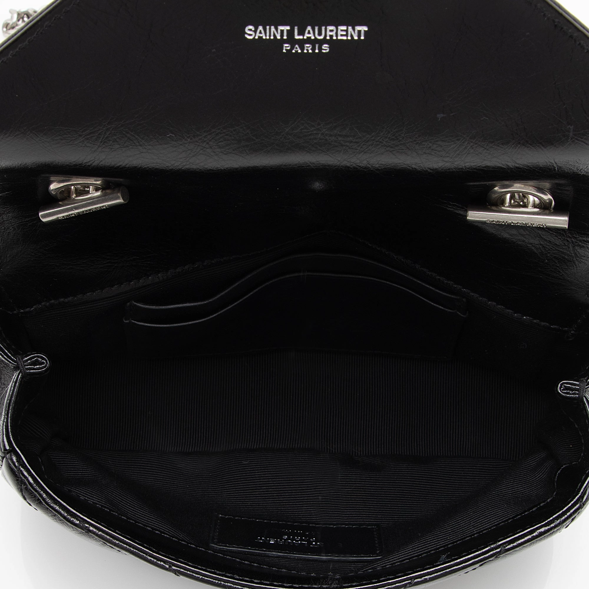 Saint Laurent Matelasse Calfskin Monogram Punk Chain Baby Crossbody Bag (SHF-22834)