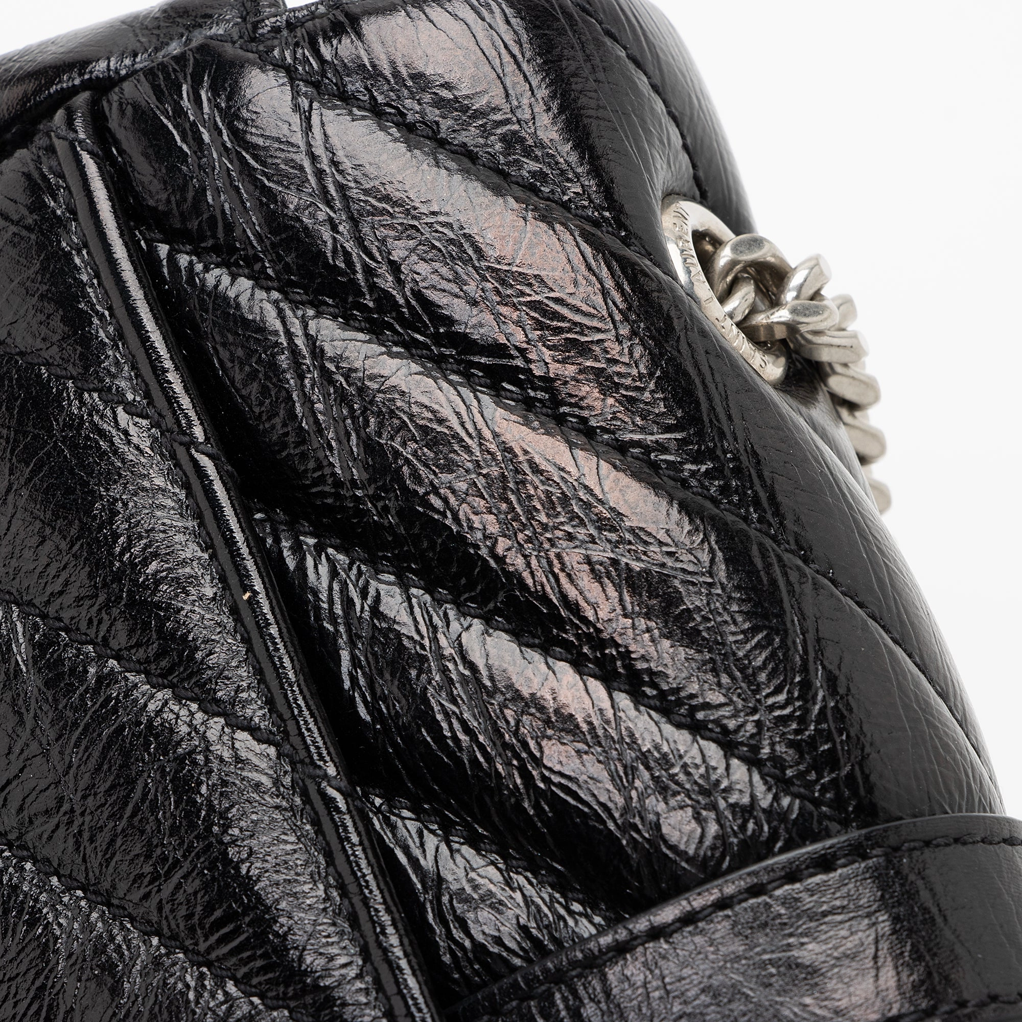 Saint Laurent Matelasse Calfskin Monogram Punk Chain Baby Crossbody Bag (SHF-22834)