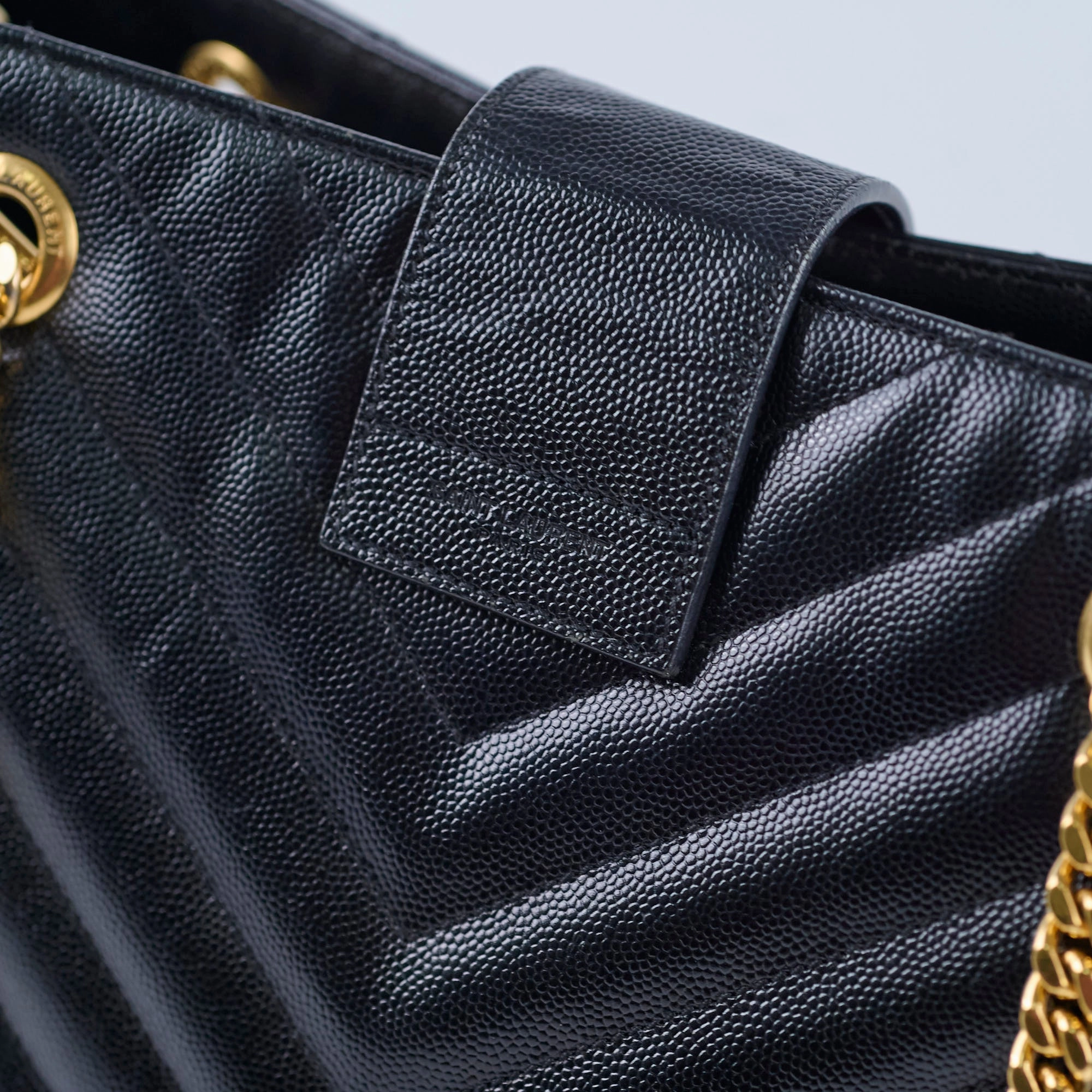 Saint Laurent Matelasse Tote Bag Black