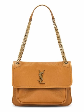 Saint Laurent Nikki Medium Chain Shoulder Bag Brown